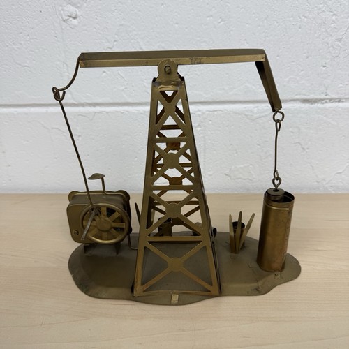 Vtg copper oil well sculpture - copper,